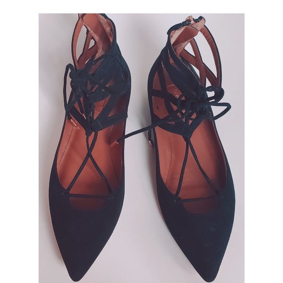 Aquazzura Shoes - ‼️SOLD‼️‼️ BELGRAVA FLATS BLACK SUEDE(SOLD)
